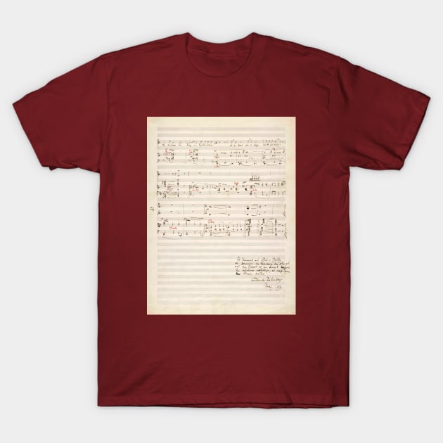 Debussy | Claude Debussy original handwritten score | 2 of 2 T-Shirt by Musical design